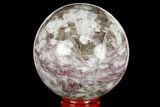 Polished Rubellite (Tourmaline) & Quartz Sphere - Madagascar #182220-1